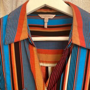 ESQUALO Red and Blue Striped Blouse